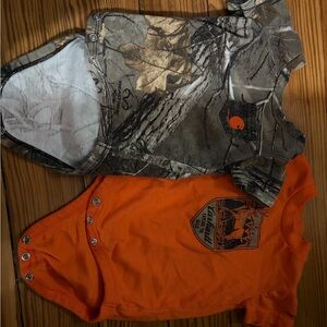 Carhartt Camo and Orange Short Sleeve Bodysuit Set